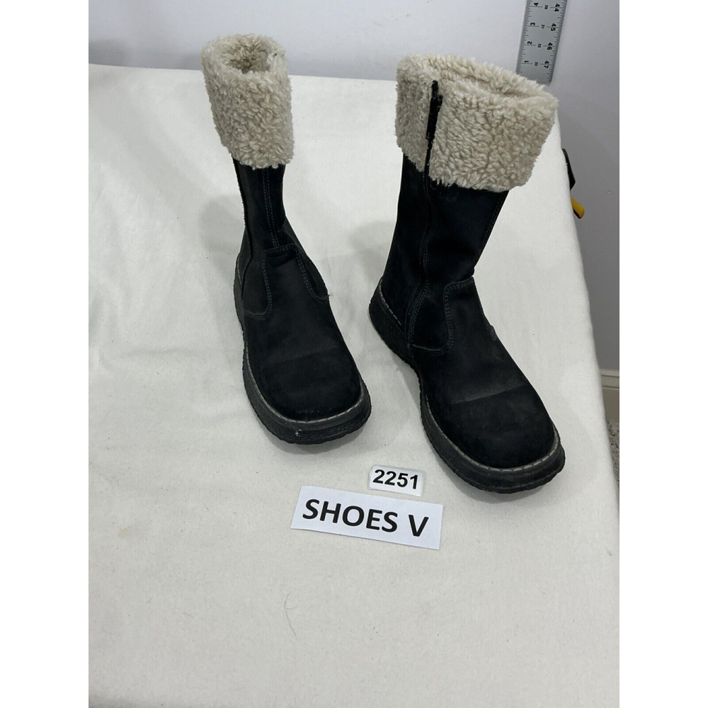 Womans Melania Italian Mid Calf Gray Winter Boots Sherpa 35 (5)